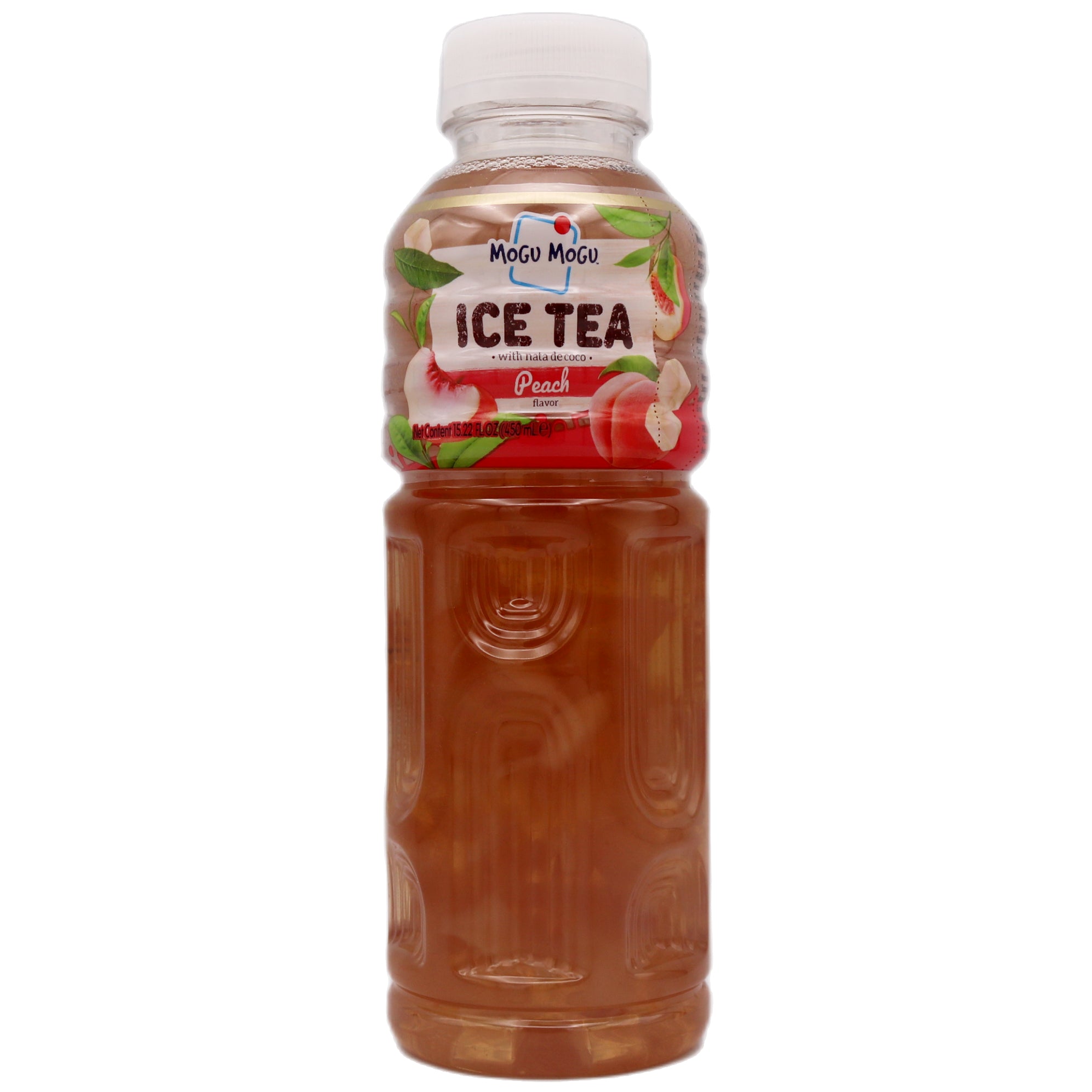 Mogu Mogu Peach Flavoured Tea Drink with Nata de Coco 450ml - Tuk Tuk Mart