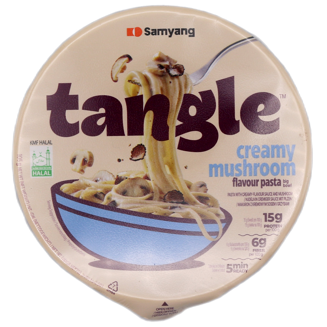 Samyang Tangle Creamy Mushroom Flavour Pasta Big Bowl 105g - Tuk Tuk Mart