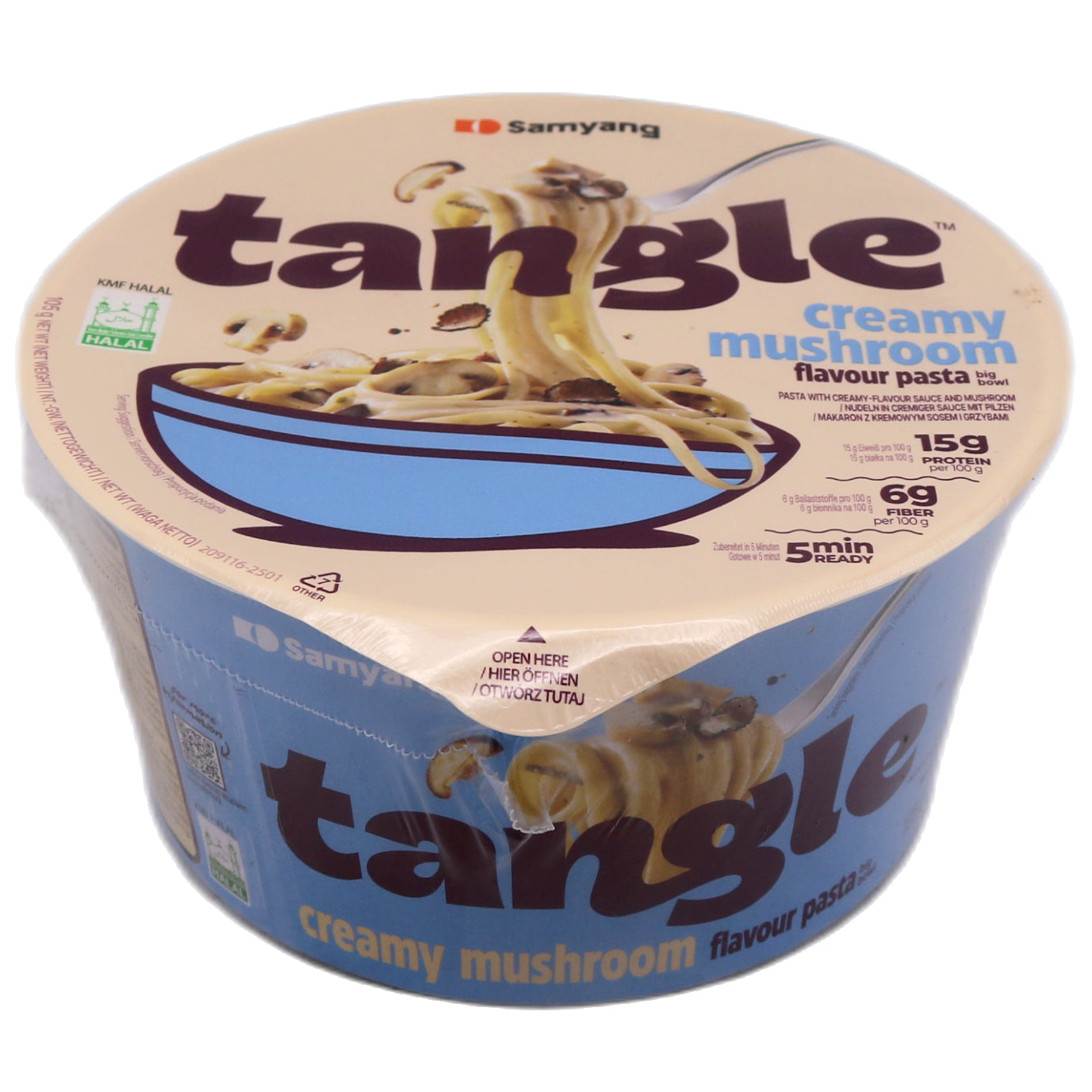 Samyang Tangle Creamy Mushroom Flavour Pasta Big Bowl 105g - Tuk Tuk Mart