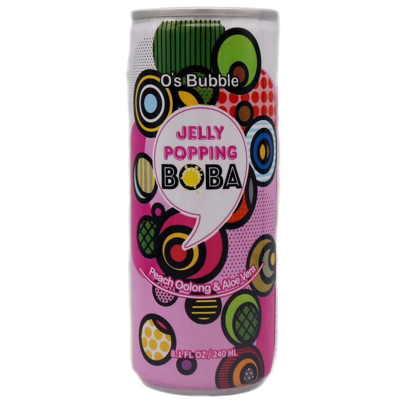 O's Bubble Oolong Tea with Aloe Vera & Popping Boba (Peach Flavour) 240ml - Tuk Tuk Mart