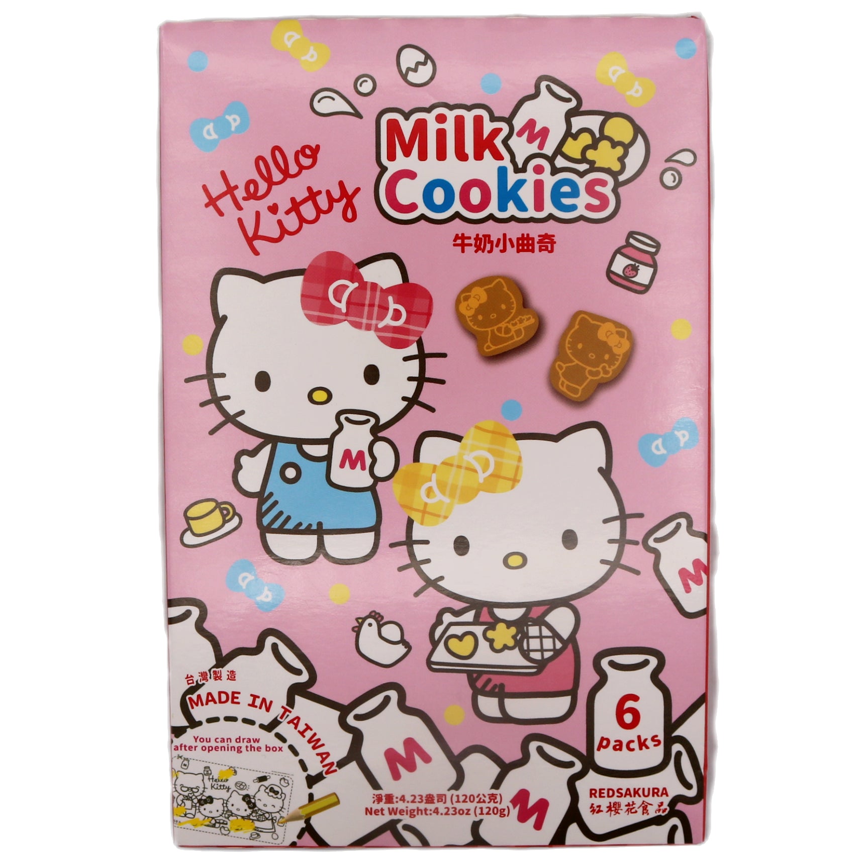 Red Sakura Hello Kitty Milk Cookies (20g*6pcs) 120g - Tuk Tuk Mart