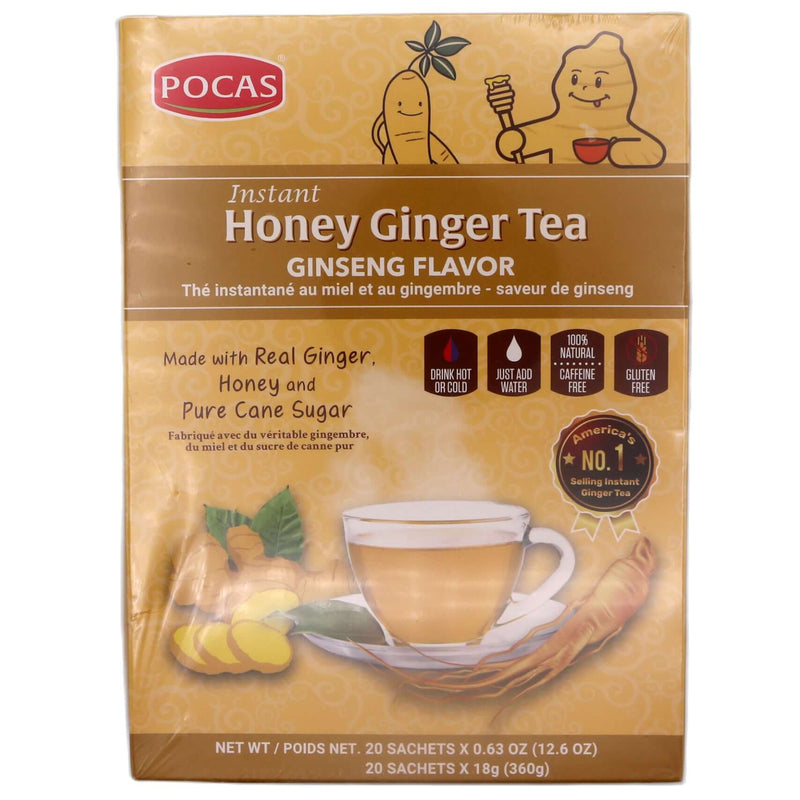 Pocas Instant Honey Ginger Tea Ginseng Flavour (20pcs*18g) 360g - Tuk Tuk Mart