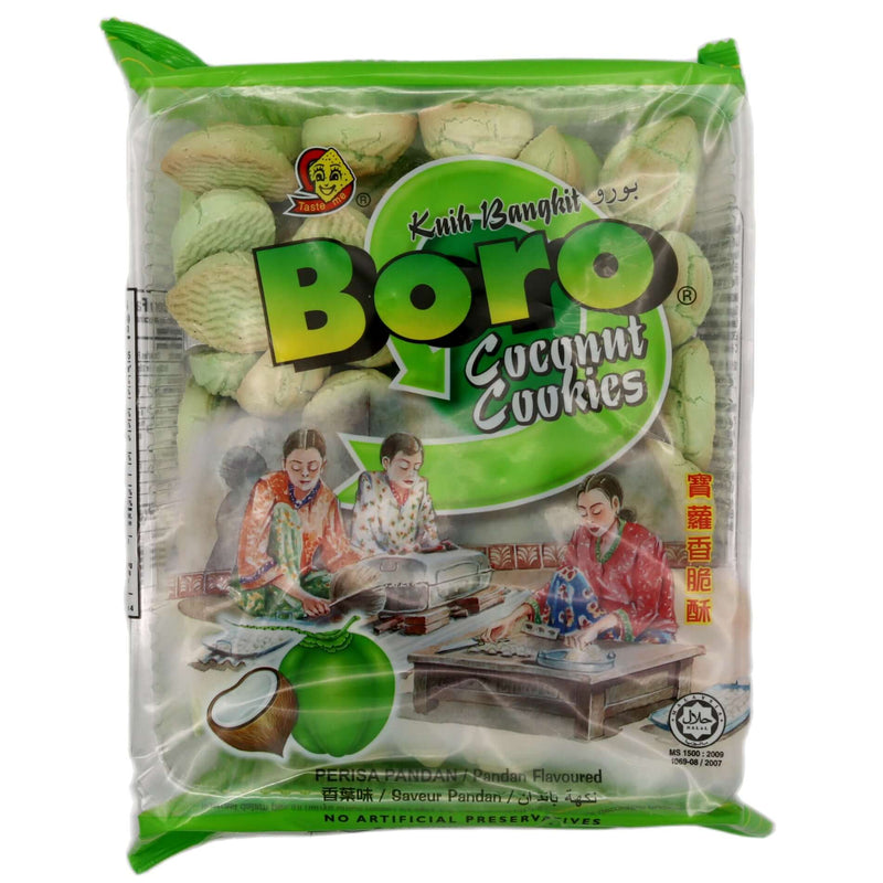 Boro Coconut Cookies Pandan Flavour 195g - Tuk Tuk Mart
