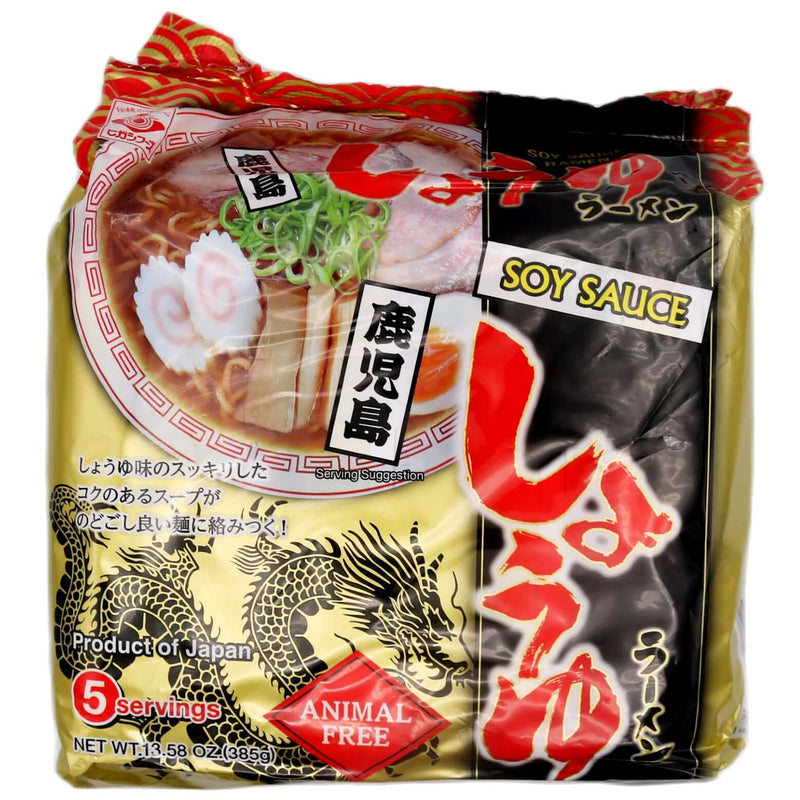 Higashimaru Kagoshima Ramen Shoyu Flavour (Plant Based) (5pcs) 385g - Tuk TUk Mart
