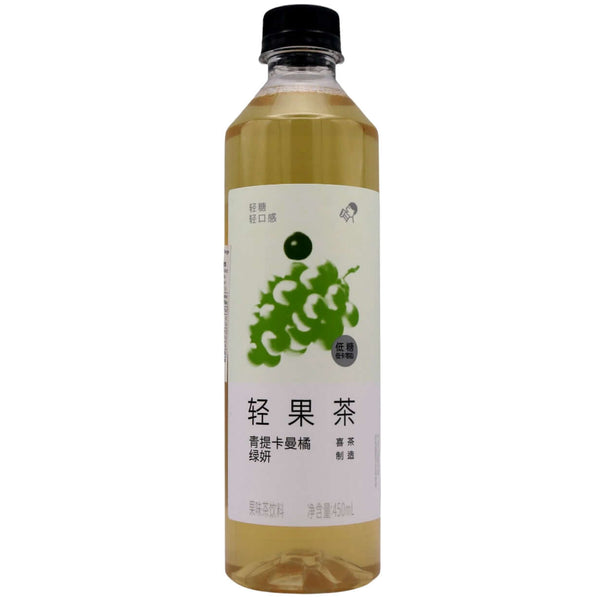 HeyTea Green Grape & Ticaman Orange Green Tea Fruit Tea Beverage (Light) 喜茶青提卡曼橘綠妍果味茶飲料 450ml - Tuk Tuk Mart