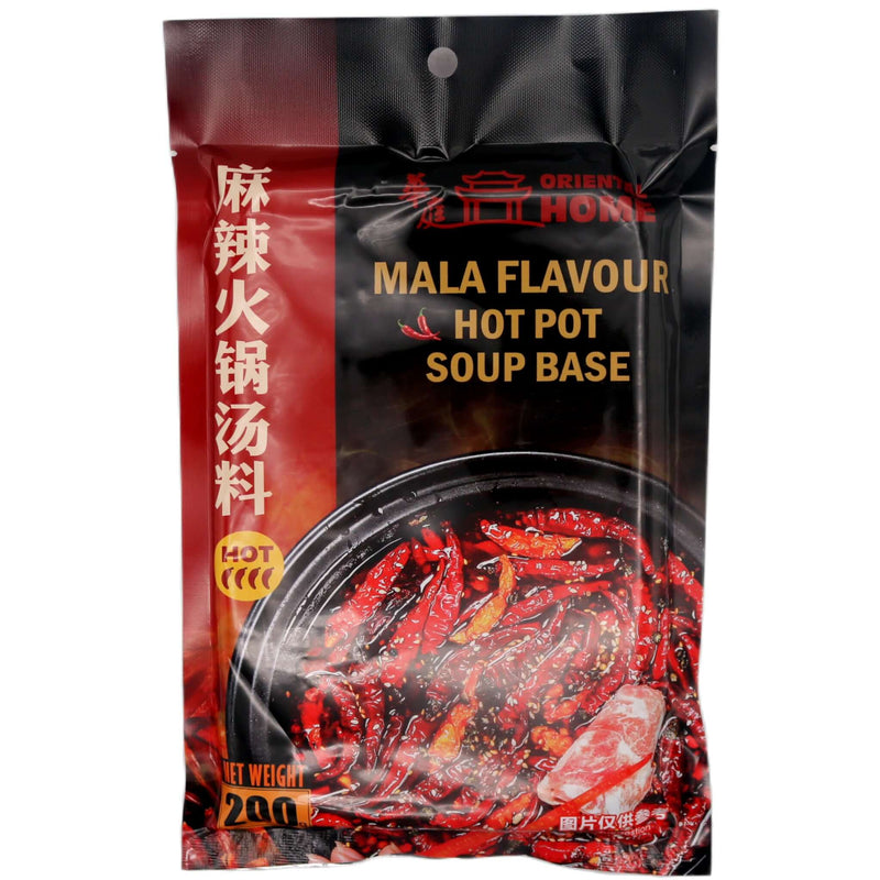 Oriental Home Mala Flavour Hot Pot Soup Base 華庭 麻辣火鍋湯料 200g - Tuk Tuk Mart