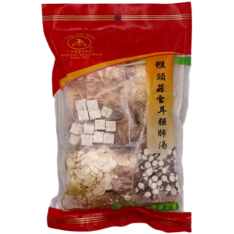 Zheng Feng Lion's Mane Mushroom White Fungus Soup 正豐猴頭菇雪耳強肺湯 100g - Tuk Tuk Mart