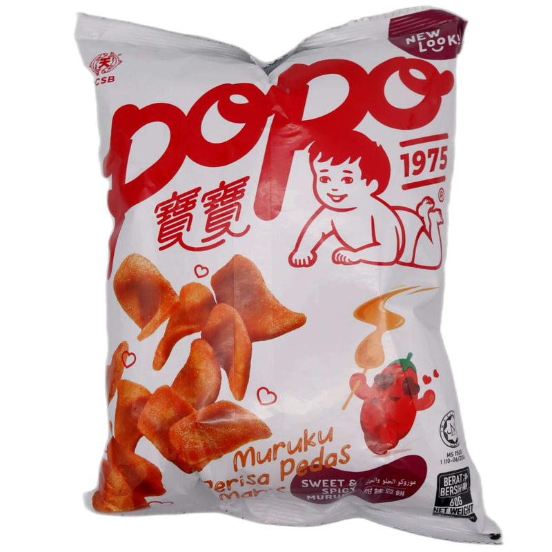 Popo Fish Muruku Sweet and Spicy Flavour 寶寶香化美味魚肉豆餅 甜辣味 60g - Tuk Tuk Mart