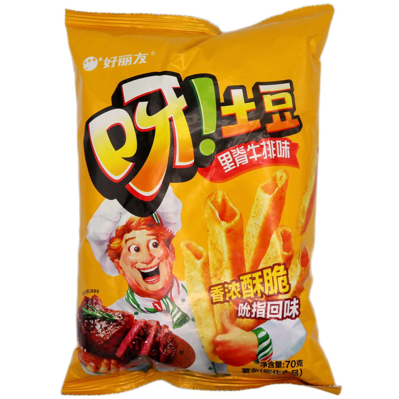 Orion Potato Chips Ridge Steak Flavour 好朋友 里脊牛排味 70g - Tuk Tuk Mart