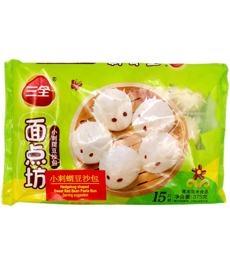 SQ Brand Hedgehog Shaped Sweet Red Bean Paste Bun 375g (Frozen) - Tuk Tuk Mart
