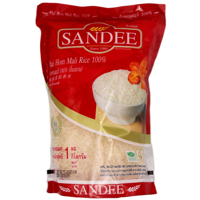 Sandee Thai Hom Mali Rice 100% 1kg - Tuk Tuk Mart