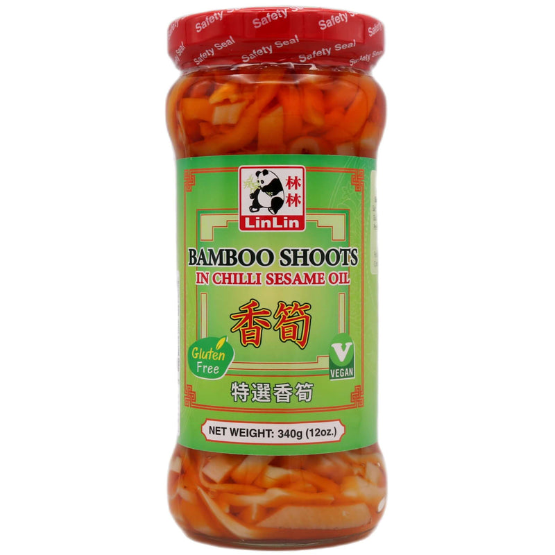 Lin Lin Bamboo Shoots in Chilli Sesame Oil 林林香筍 340g - Tuk Tuk Mart