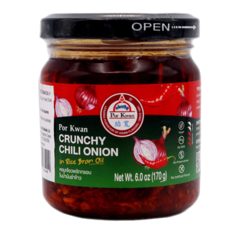 Por Kwan Crunchy Chili Onion in Rice Bran Oil 170g - Tuk Tuk Mart
