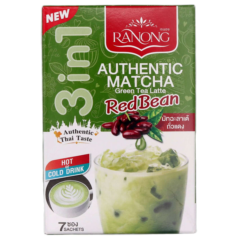 Ranong Authentic Matcha Green Tea Latte - Red Bean Flavour (25g*7pcs) 175g - Tuk Tuk Mart