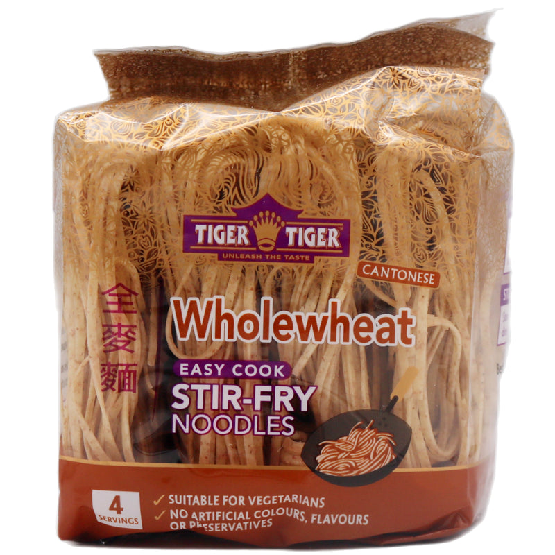 Tiger Tiger Cantonese Wholewheat Noodles - Stir Fry Noodles 250g - Tuk Tuk Mart