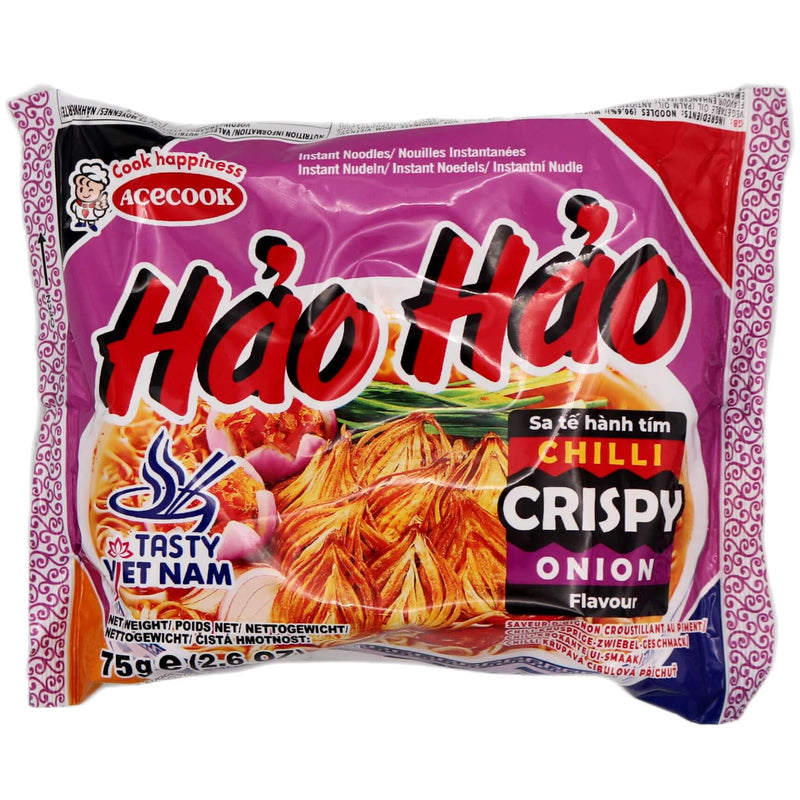 Acecook Hao Hao Instant Noodles Chilli Crispy Onion Flavour 75g - Tuk Tuk Mart