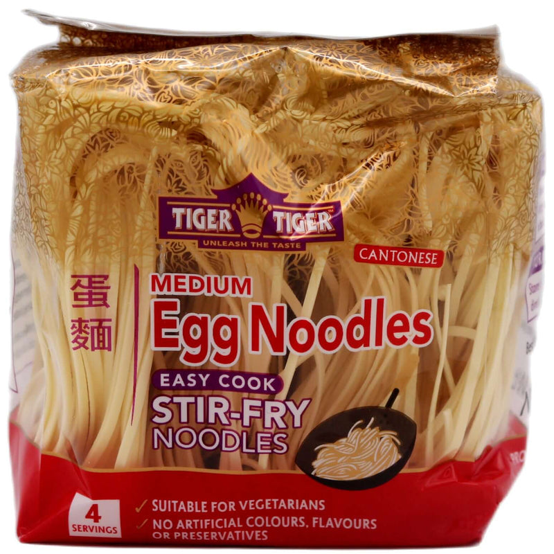 Tiger Tiger Cantonese Medium Egg Noodles - Stir Fry Noodles 250g - Tuk Tuk Mart
