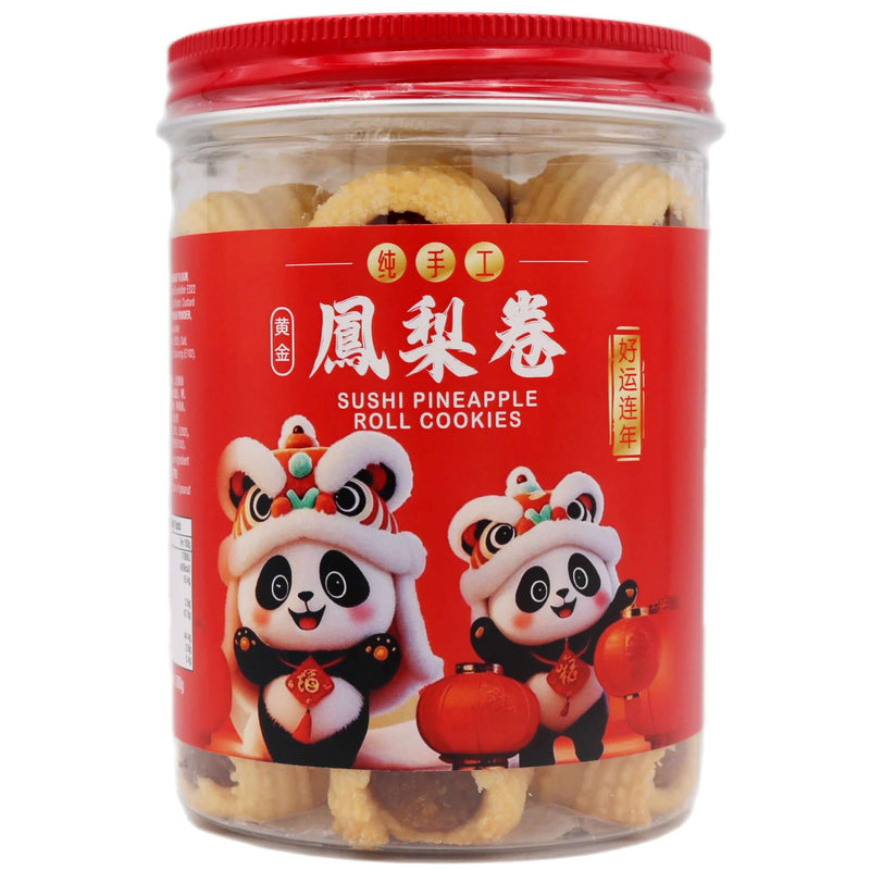 One Love Sushi Pineapple Roll Cookies 愛樂 鳳梨卷 380g - Tuk Tuk Mart