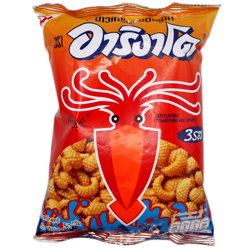 Arigato Cuttlefish Crackers Mixed Spices 50g - Tuk Tuk Mart