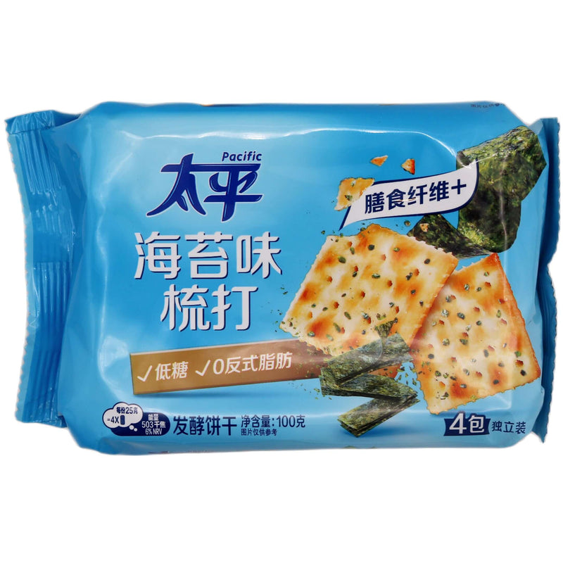 Pacific Saltine Crackers - Seaweed Flavour 太平梳打餅乾海苔味 100g - Tuk Tuk Mart