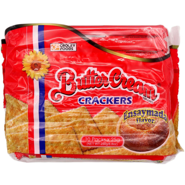 Croley Foods Butter Cream Brand Crackers Cheese (Ensaymada) Flavour (25g*10Packs) 250g - Tuk Tuk Mart