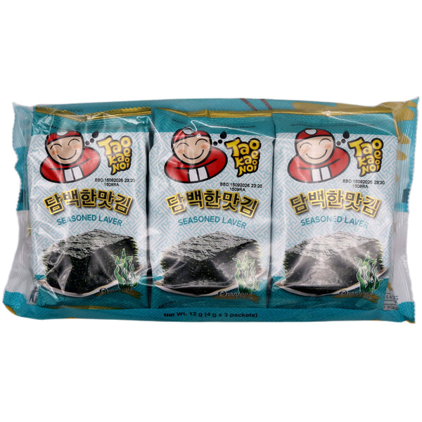 Tao Kae Noi Roasted Seaweed Seasoned Laver Classic Flavour (4g*3packs) 12g - Tuk Tuk Mart
