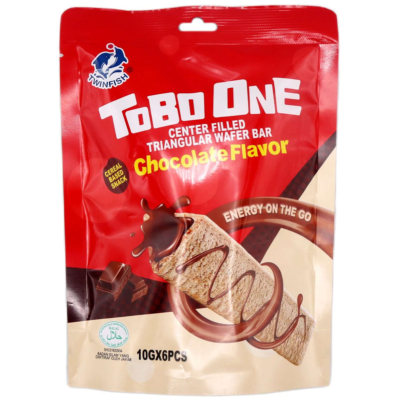 Twinfish Tobo One Triangular Wafer Bar with Filling (Chocolate Flavour) 60g - Tuk Tuk Mart