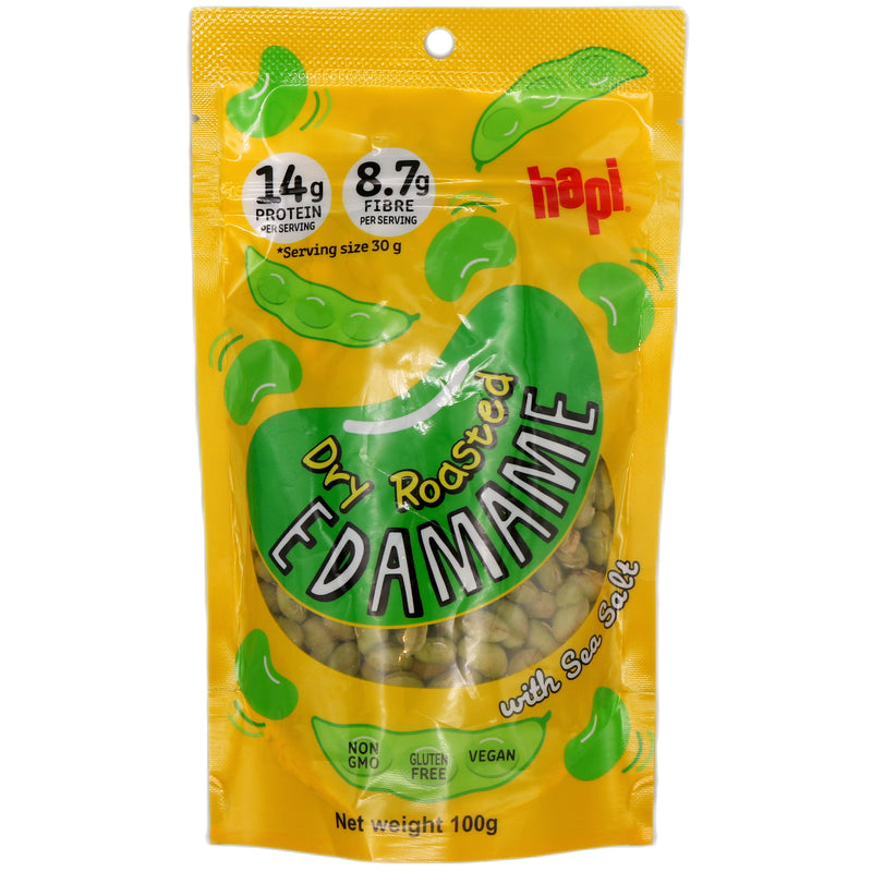Hapi Snacks Dry Roasted Edamame (with Sea Salt) 100g - Tuk Tuk Mart