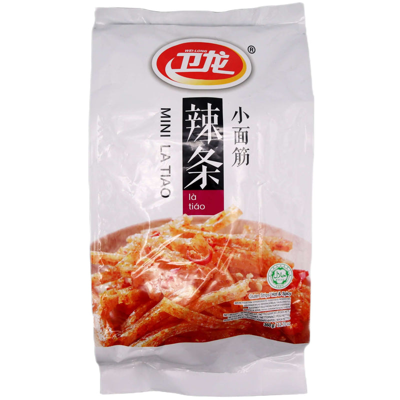 Wei Long Latiao Mini (Gluten Strips) Hot Flavour 360g - Tuk Tuk Mart
