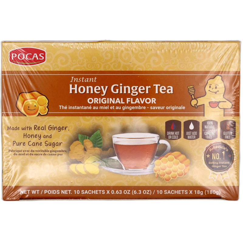 Pocas Instant Honey Ginger Tea Original Original Flavour (10pcs*18g) 180g - Tuk Tuk Mart