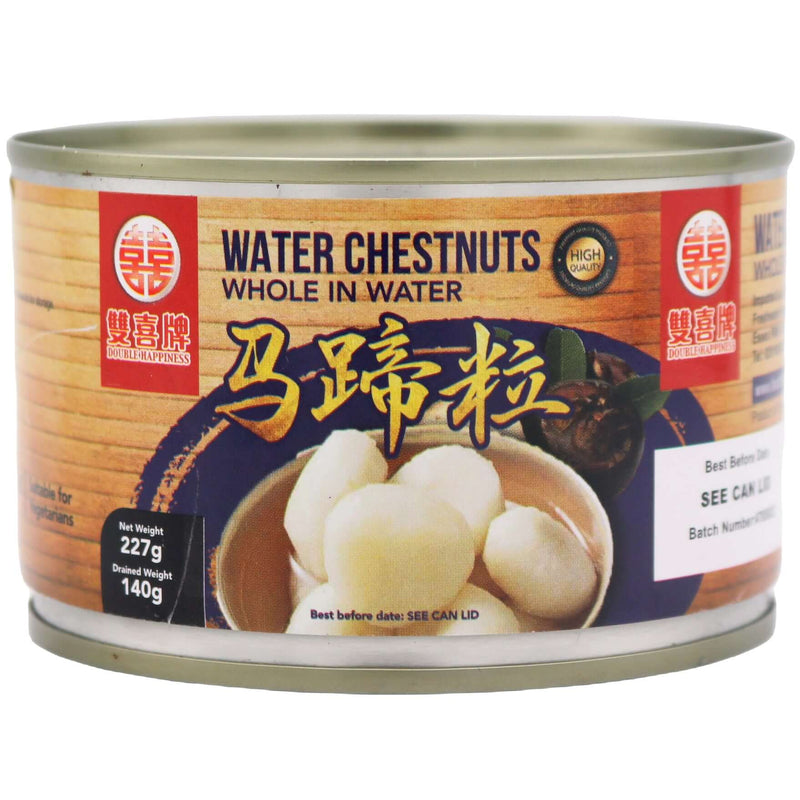 Double Happiness Brand Water Chestnuts Whole in Water 227g - Tuk Tuk Mart