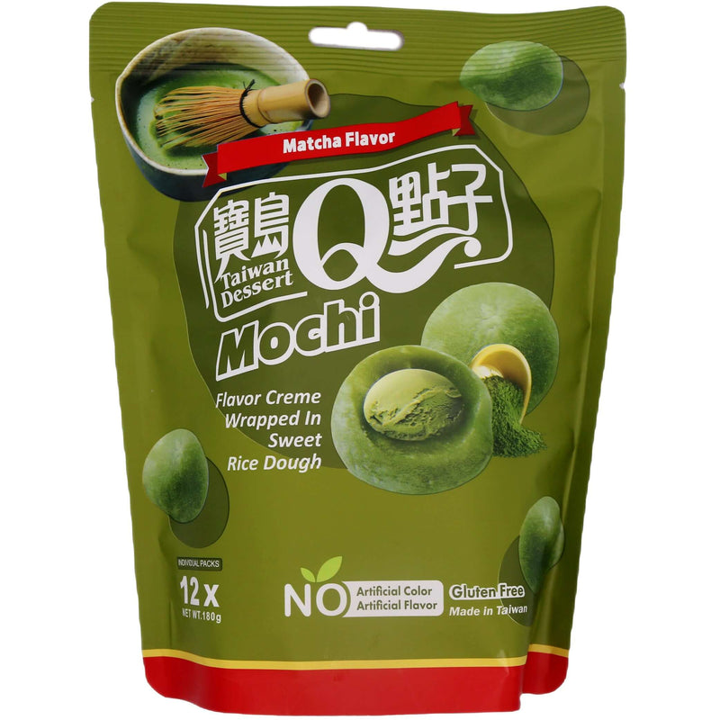 Q Brand Mochi Matcha Flavour (15g*12pcs) 180g - Tuk Tuk Mart