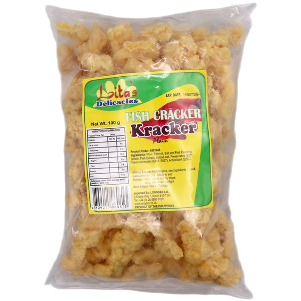 Lita's Delicacies Fish Cracker Plain 100g - Tuk Tuk Mart