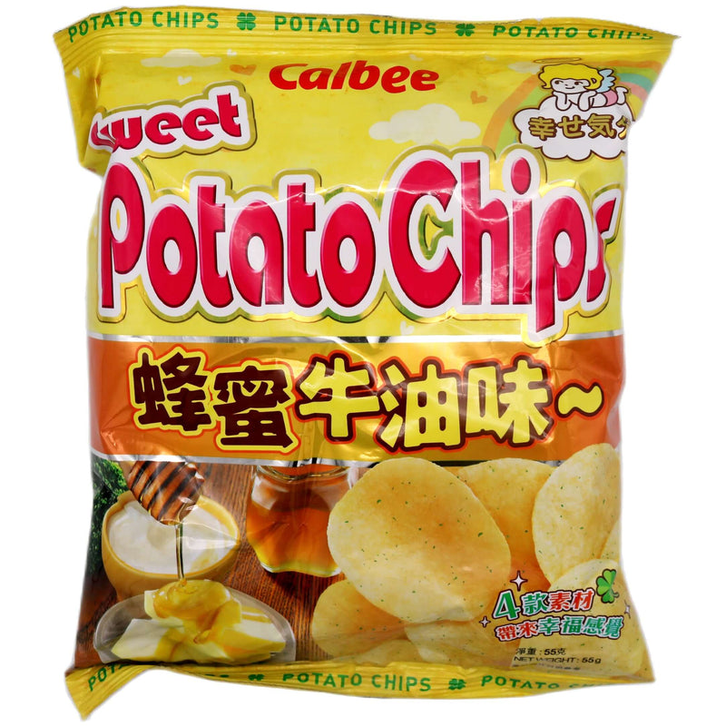 Calbee Potato Chips Honey & Butter Flavour 55g - Tuk Tuk Mart