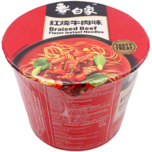 BX Instant Noodle Braised Beef Flavour (Bowl) 白象杯麵紅燒牛肉味 107g - Tuk Tuk Mart