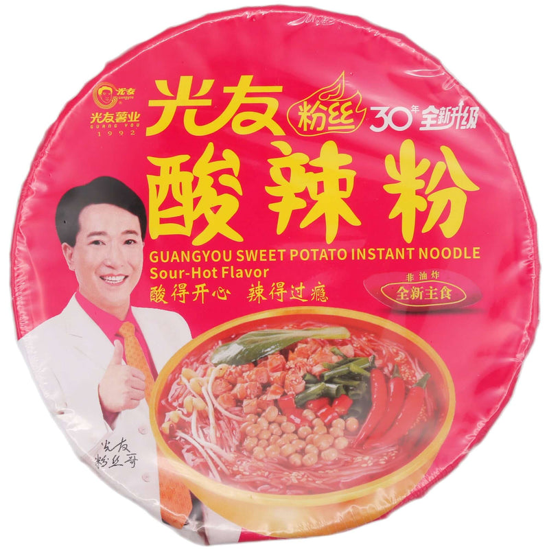 Guang You Sweet Potato Instant Noodles Sour and Hot Flavour (Bowl) 光友粉絲碗裝 酸辣粉 105g - Tuk Tuk Mart