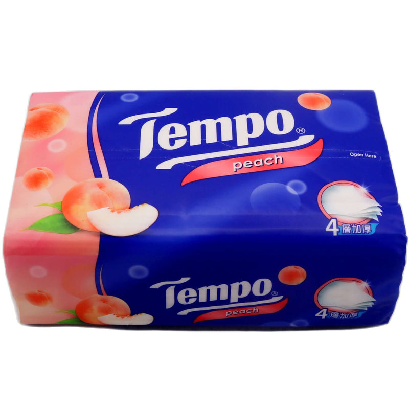 Tempo 4ply Peach Softpack Facial Tissue (1 pack) - Tuk Tuk Mart
