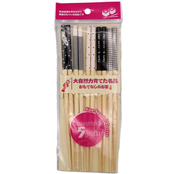 Double Happiness Japanese Style Chopsticks (5 Pairs) - Tuk Tuk Mart