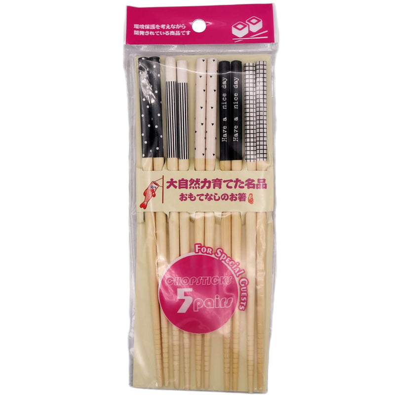 Double Happiness Japanese Style Chopsticks (5 Pairs) - Tuk Tuk Mart