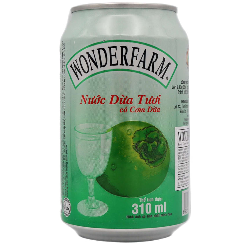 Wonderfarm Young Coconut Water with Coconut Pulps 310ml - Tuk Tuk Mart