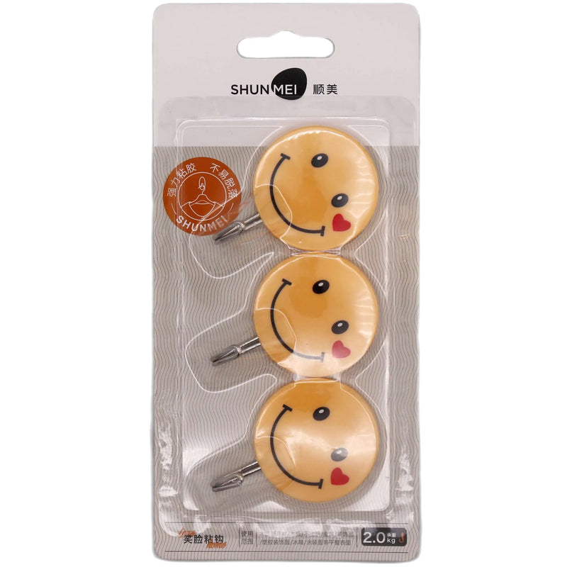 Shun Mei Hooks with Adhesive (3pcs) - Tuk Tuk Mart
