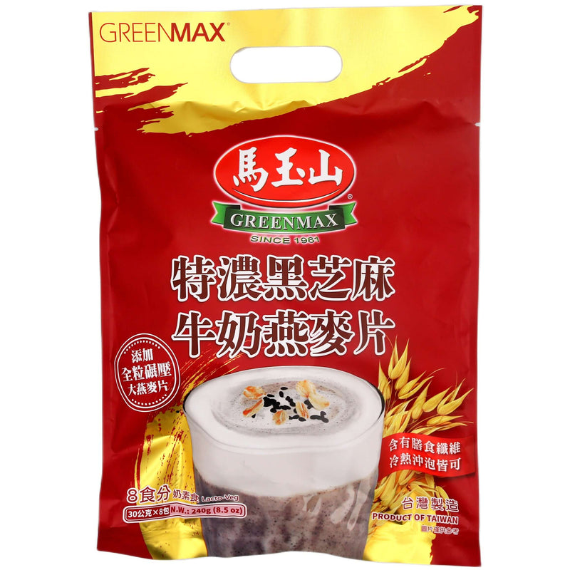 Greenmax Extra Rich Black Sesame Milk Oatmeal (30g*8pcs) 240g - Tuk Tuk Mart