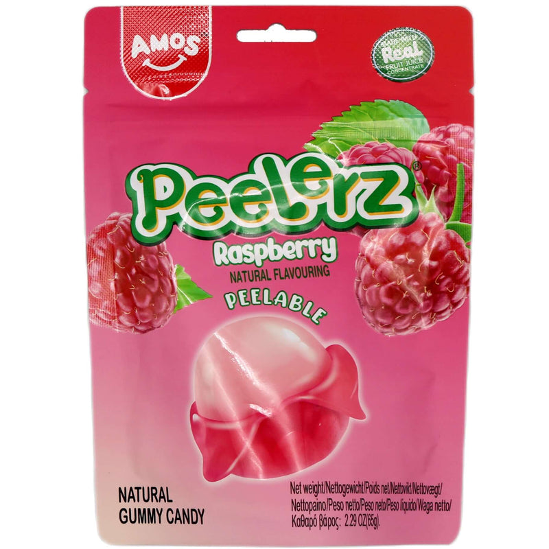 Amos Peelerz Peelable Raspberry Flavour Gummy Candy 65g - Tuk Tuk Mart