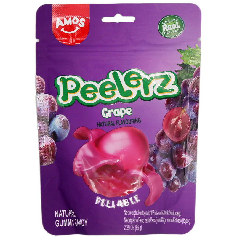 Amos Peelerz Peelable Grape Flavour Gummy Candy 65g - Tuk Tuk Mart