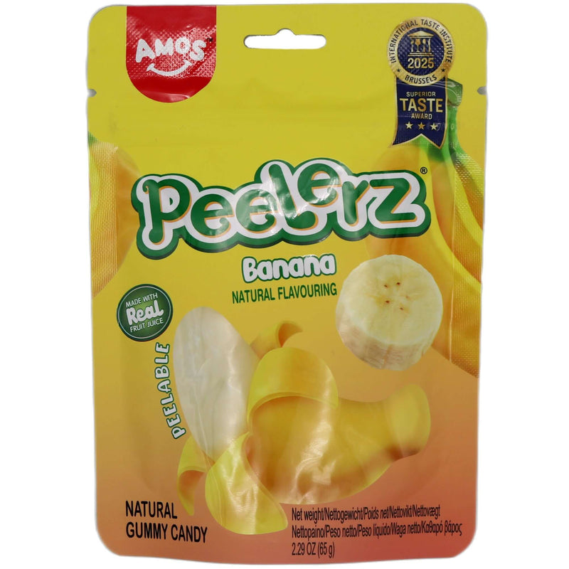 Amos Peelerz Peelable Banana Flavour Gummy Candy 65g - Tuk Tuk Mart