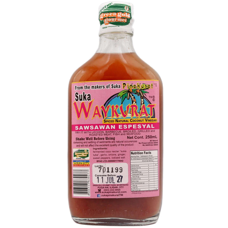 Pinakurat Suka Waykurat Spiced Natural Coconut Vinegar 250ml - Tuk Tuk Mart