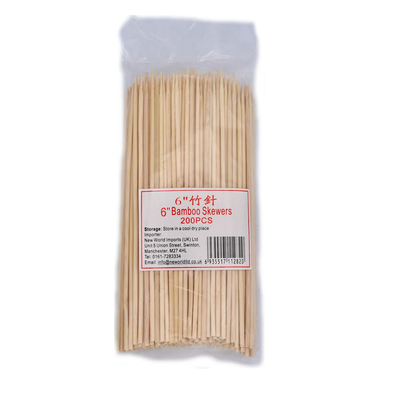 *6" Bamboo Skewers (200pcs) 6寸竹簽 - Tuk Tuk Mart