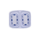 *Blue Melamine Chinese Flower Pattern Dipping Tray (Sauce Dish) (8.5cmx7cmx2cm) - Tuk Tuk Mart