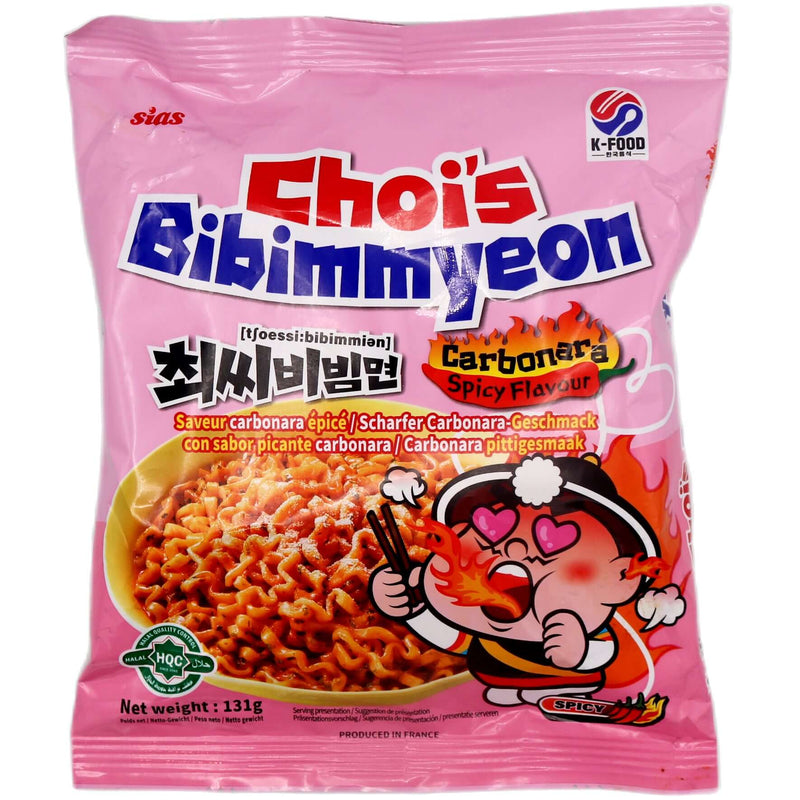 Sias Choi's Bibimmyeon Carbonara Spicy Flavour (Spicy) (Pack) 131g - Tuk Tuk Mart