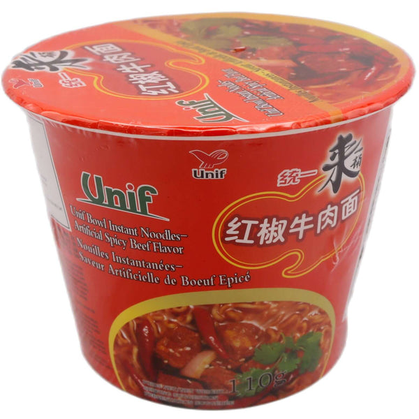 Unif Artificial Spicy Beef Flavour Instant Noodles (Bowl) 110g - Tuk Tuk Mart